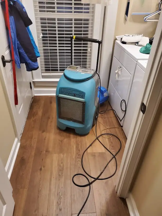 Commercial dehumidifier deployed for Flood Damage Cleanup in Comstock